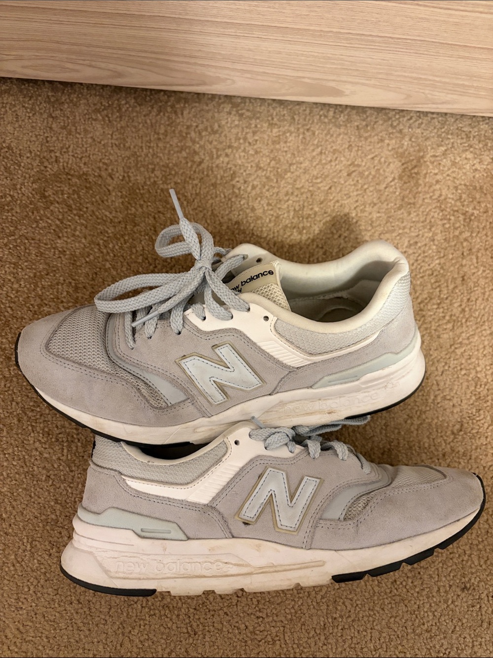 New Balance Light Blue Suede & Mesh Sneakers